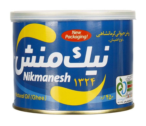روغن حیوانی کرمانشاهی نیک منش 450 گرمی آبی